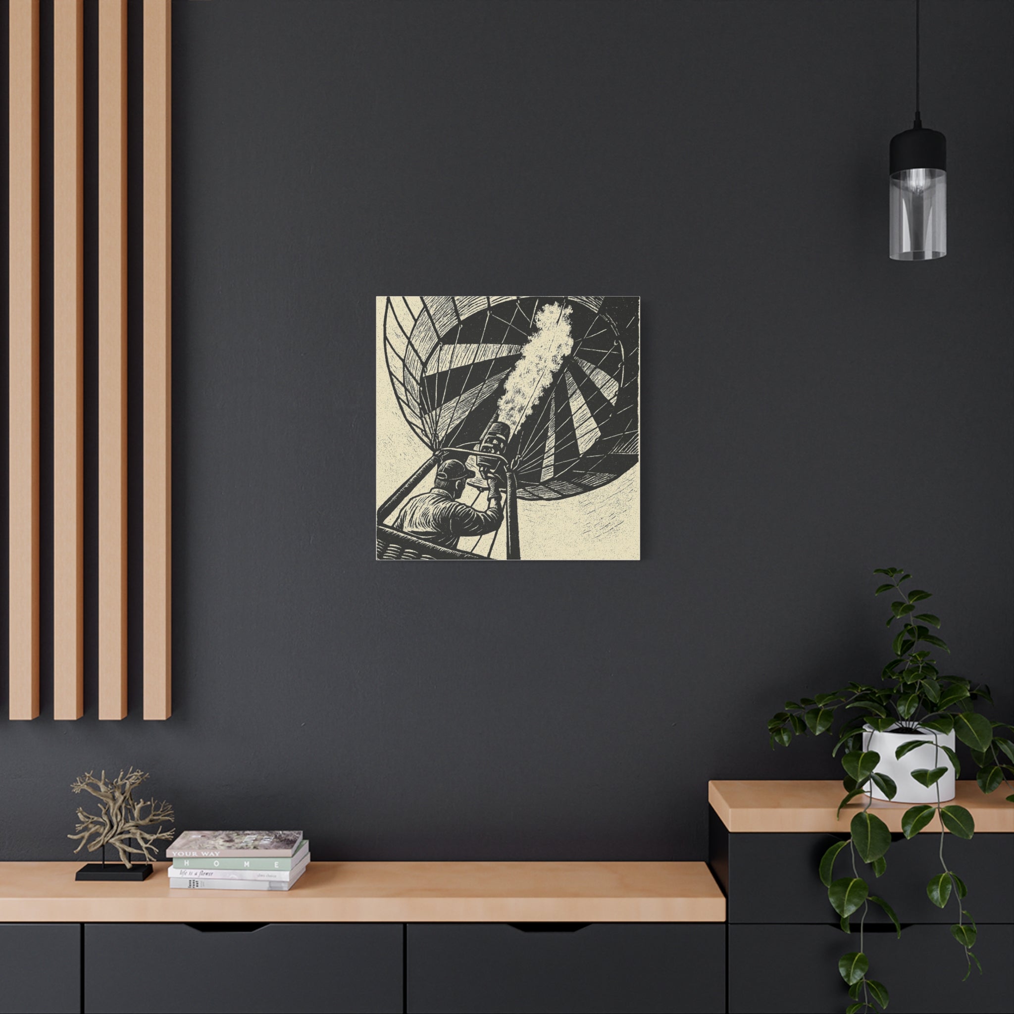 Flaming the Envelope Hot Air Balloon Canvas